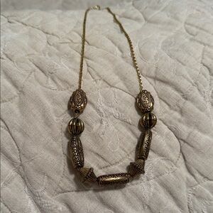 Vintage Gold tone Whiting and Davis chunky beaded necklace